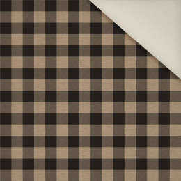 KRATA VICHY - MELANŻ BEŻOWY- Welur tapicerski