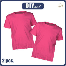 2-PACK - BASIC T-SHIRT DZIECIĘCY - MALINOWY (DARK PINK) - zestaw do uszycia