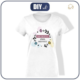 T-SHIRT DAMSKI - Die beste Oma der Welt wz. 2  - single jersey