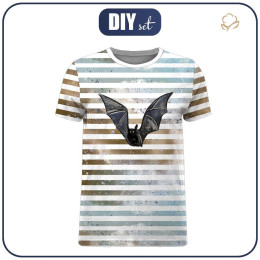 T-SHIRT MĘSKI - NIETOPERZ / paski (ZACZAROWANA NOC) - single jersey