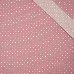 BIAŁE KROPKI / Flamingo Pink - tkanina bawełniana