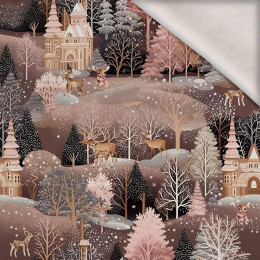 Pink Vintage Christmas wz. 3 - dzianina drapana z elastanem ITY