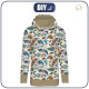 BLUZA DAMSKA (MEGI) - DŁUGA Z KAPTUREM - BOHO PAISLEY -  dzianina pętelkowa