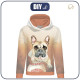 BLUZA DAMSKA (POLA) CLASSIC Z KAPTUREM - BULDOG / brązowy-  dzianina pętelkowa
