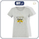 T-SHIRT DAMSKI - HIS QUEEN / M-01 melanż jasnoszary - single jersey