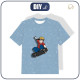 T-SHIRT DZIECIĘCY - FELIX (SKATER) / niebieski - single jersey