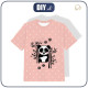 T-SHIRT DZIECIĘCY - PANDA (groszki) / różowy - single jersey