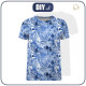 T-SHIRT MĘSKI - ZEBRY (CLASSIC BLUE) - single jersey