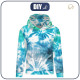 BLUZA DAMSKA (POLA) CLASSIC Z KAPTUREM - BATIK wz. 1 / niebiesko-zielony -  dzianina pętelkowa