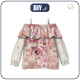 Bluzka hiszpanka (VIKI) - WATERCOLORS FLOWERS wz. 6 - zestaw do uszycia