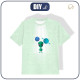 T-SHIRT DZIECIĘCY - KOSMITA (WYPRAWA W KOSMOS) / ACID WASH MIĘTOWY - single jersey