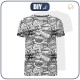 T-SHIRT MĘSKI - KOMIKS (czarny-biały) - single jersey