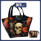 Torba XL z saszetką 2 w 1 - FLOWERS AND SKULL - zestaw do uszycia