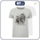 T-SHIRT MĘSKI - BE BEAUTIFUL (BE YOURSELF) / M-01 melanż jasnoszary - single jersey