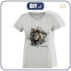 T-SHIRT DAMSKI - BE BRAVE (BE YOURSELF) / M-01 melanż jasnoszary - single jersey