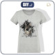 T-SHIRT DAMSKI - BE INDEPENDENT (BE YOURSELF) / M-01 melanż jasnoszary - single jersey