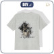 T-SHIRT DZIECIĘCY - BE INDEPENDENT (BE YOURSELF) - M-01 melanż jasnoszary - single jersey