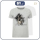 T-SHIRT MĘSKI - BE INDEPENDENT (BE YOURSELF) / M-01 melanż jasnoszary - single jersey