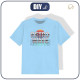 T-SHIRT DZIECIĘCY - RETRO WAVE / błękitny - single jersey