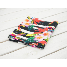 KWIATY NA ZEBRZE - Jersey wiskozowy WE210