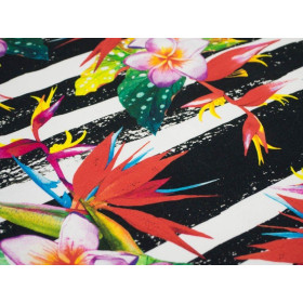 KWIATY NA ZEBRZE - Jersey wiskozowy WE210