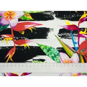 KWIATY NA ZEBRZE - Jersey wiskozowy WE210