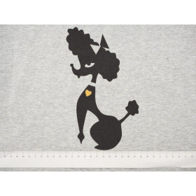 PUDEL "S" / melanż jasnoszary / MINIMAL - panel, dzianina pętelkowa PE240