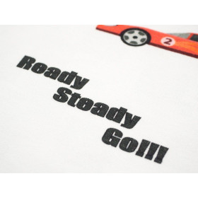 SZYBKIE BRYKI / czerwone na białej - dresówka pętelkowa 