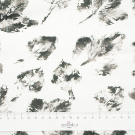 SZARE LIŚCIE / biała - dresówka pętelkowa SP250