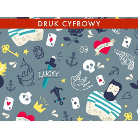 TATTOO / szara - dresówka pętelkowa 