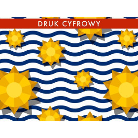 SŁOŃCE 3D - single jersey z elastanem TE210