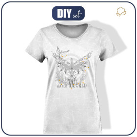 T-SHIRT DAMSKI - WODNY ŚWIAT / szary - zestaw do uszycia
