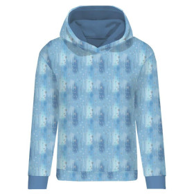 BLUZA DAMSKA (POLA) CLASSIC Z KAPTUREM - ŚNIEŻNE NIEBO / błękitny (ZACZAROWANA ZIMA) - dzianina pętelkowa 