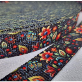 Taśma nośna parciana 25mm -  Folk Art wz.7 
