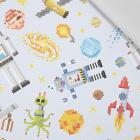 KOSMOS WZ. 1 ( RETRO ) / błękitny - tkanina bawełniana