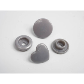 Napy KAM serca12mm - szare 10kpl