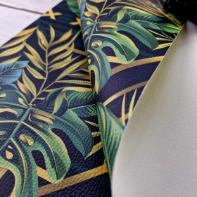 WILD JUNGLE wz.4 (MONSTERA) 46 cm x 50 cm - gruba ekoskóra tłoczona