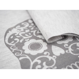 CZASZKA (ETNO) "M" / melanż jasnoszary - panel single jersey TE210