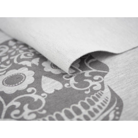 CZASZKA (ETNO) "M" / melanż jasnoszary - panel, dzianina pętelkowa PE240