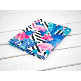 TROPIKALNE FLAMINGI - Jersey wiskozowy WE210