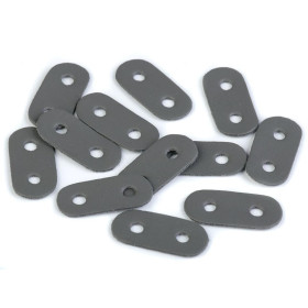Stopery z eko skóry 16x34mm - szary