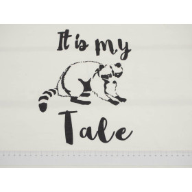 SZOP (Racoon Tale) / ecru - panel, dzianina pętelkowa PE240