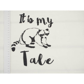 SZOP (Racoon Tale) / ecru - panel, dzianina pętelkowa PE240