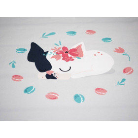 Śpiący pies (J'adore Paris) / brzoskwiniowy - panel single jersey TE210