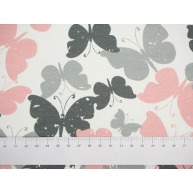 MOTYLKI RÓŻ - panel jersey wiskozowy WE210