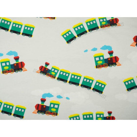 LOKOMOTYWY / zielone - dresówka pętelkowa 