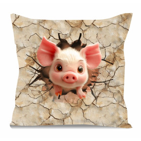 ANIMALS CRACKED wz.5 (piggy) - panel (60cm x 50cm) dzianina drapana z elastanem ITY