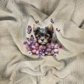 CUTE ANIMALS wz.12- panel (60cm x 50cm) muślin bawełniany