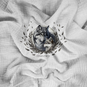 CUTE ANIMALS wz.17 - panel (60cm x 50cm) muślin bawełniany