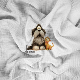 CUTE ANIMALS wz.18 - panel (60cm x 50cm) muślin bawełniany